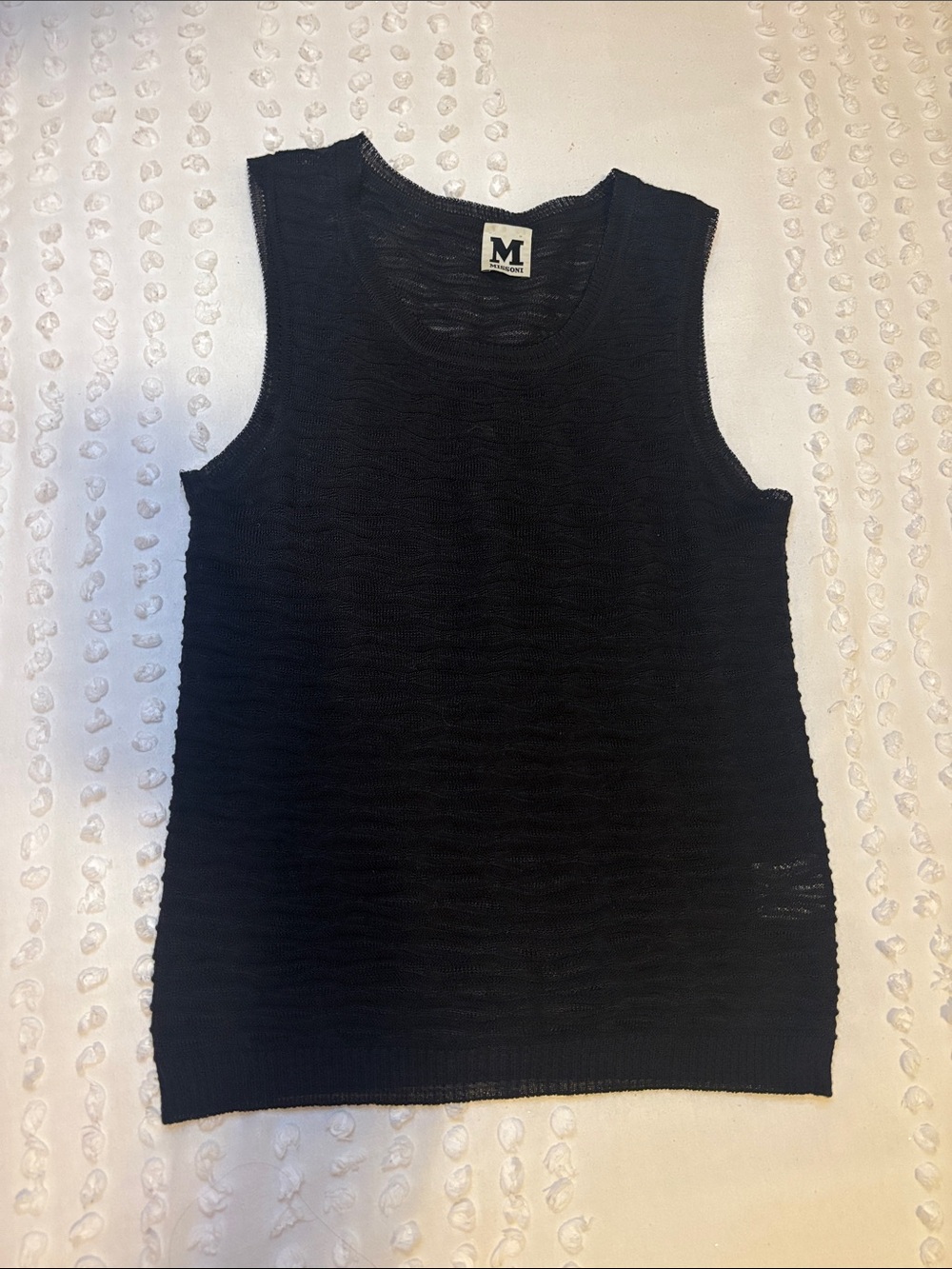 Missoni Black Sleeveless Knit Tank Top